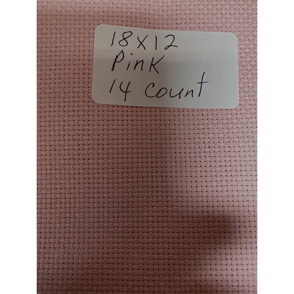 Aida Cloth 14 Count Cross Stitch Fabric 18"x12" Pink - Picture 2 of 2